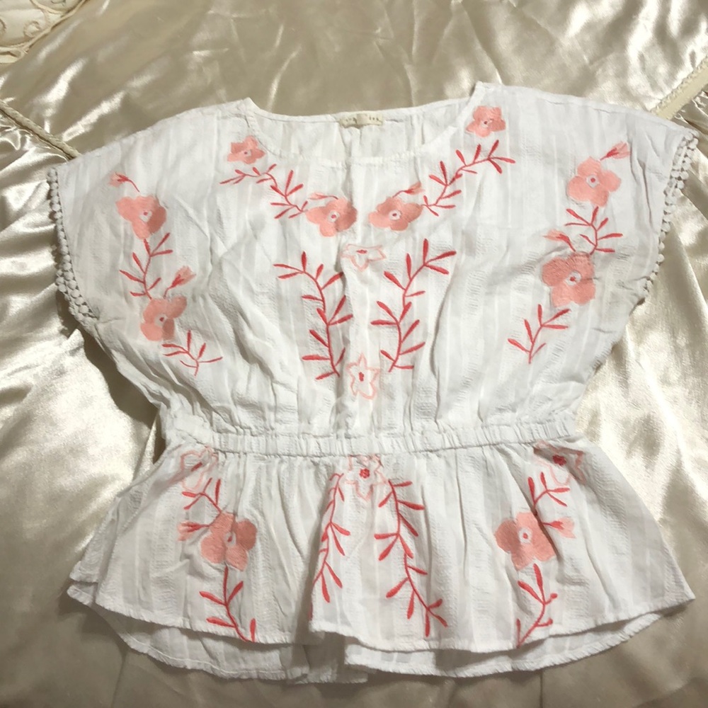 Beautiful Copper Key Large Embroidered Blouse